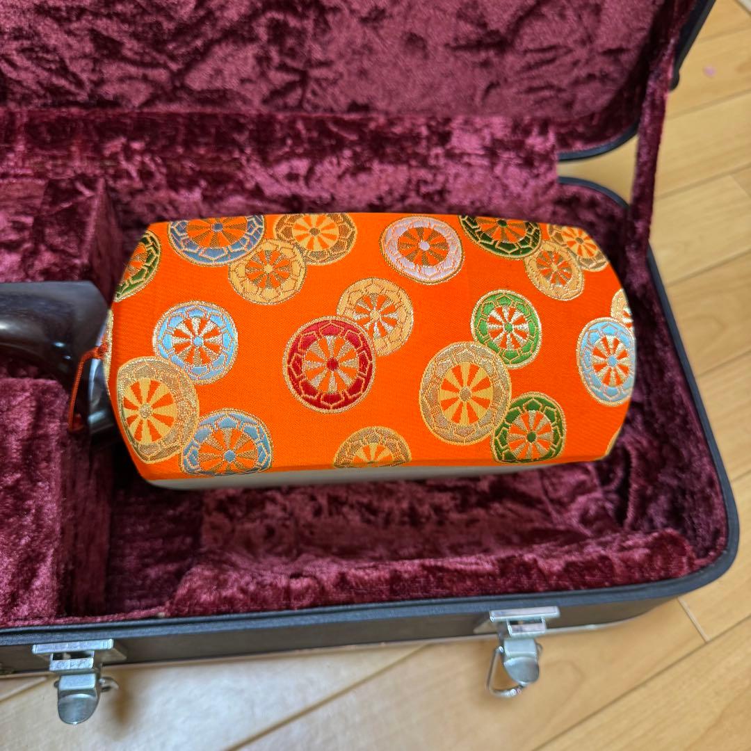 【最終値下げ】地唄三味線 紅木 正寸 トチ ハードケース　木製スタンド付き