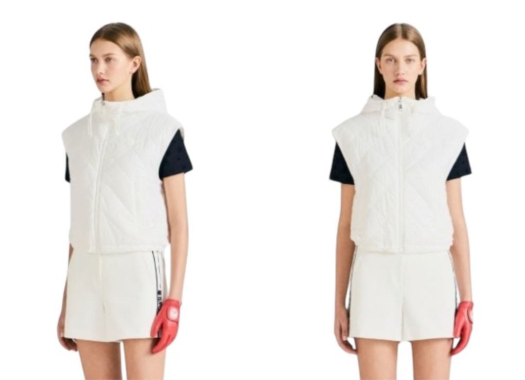 新品未使用新作G/FOREジーフォアレディースベストsizeSホワイト