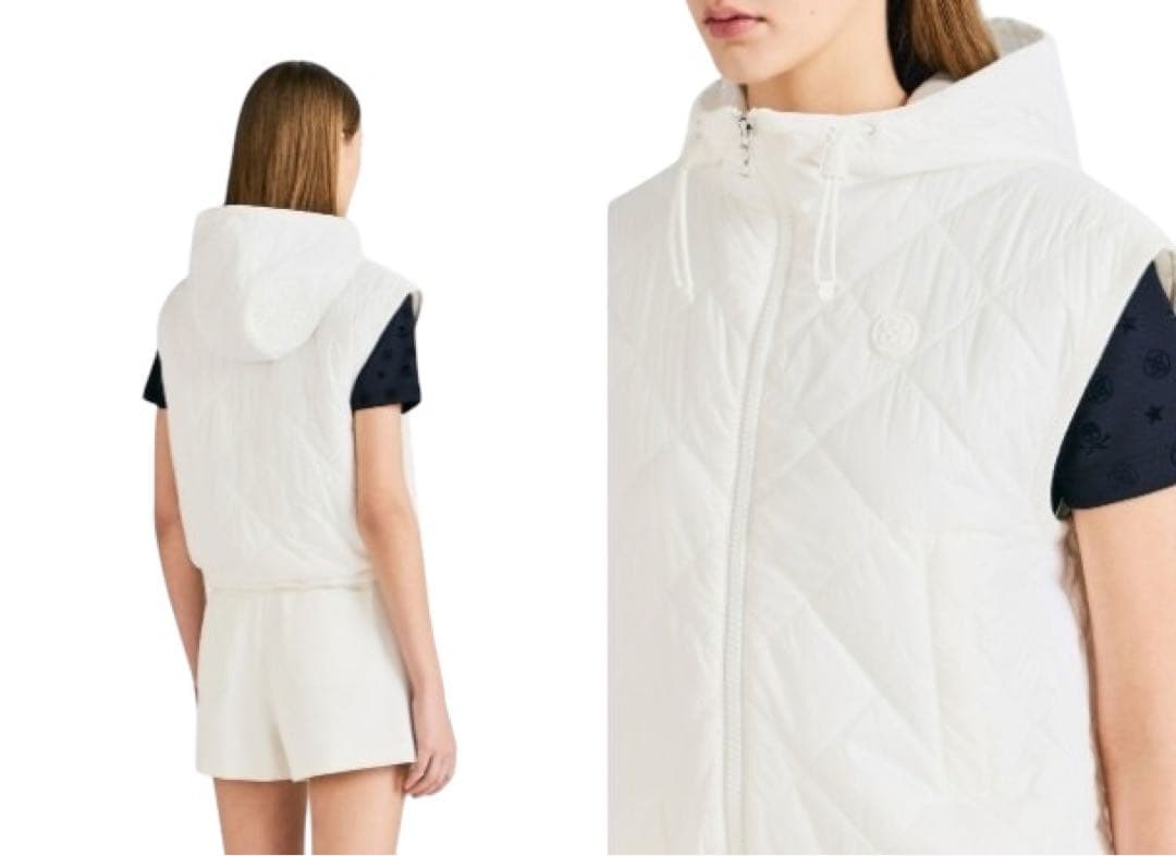 新品未使用新作G/FOREジーフォアレディースベストsizeSホワイト