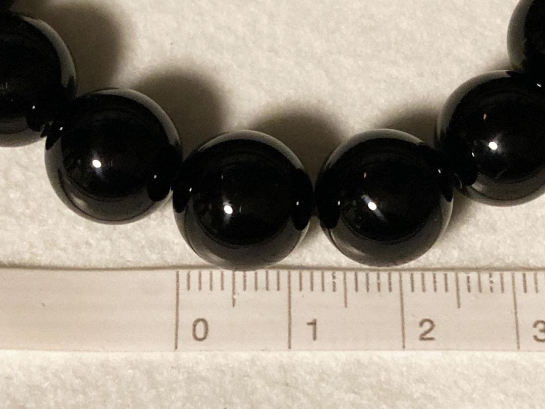 【艶黒】モリオン12mm 18粒 内周18cm ブレス 大玉