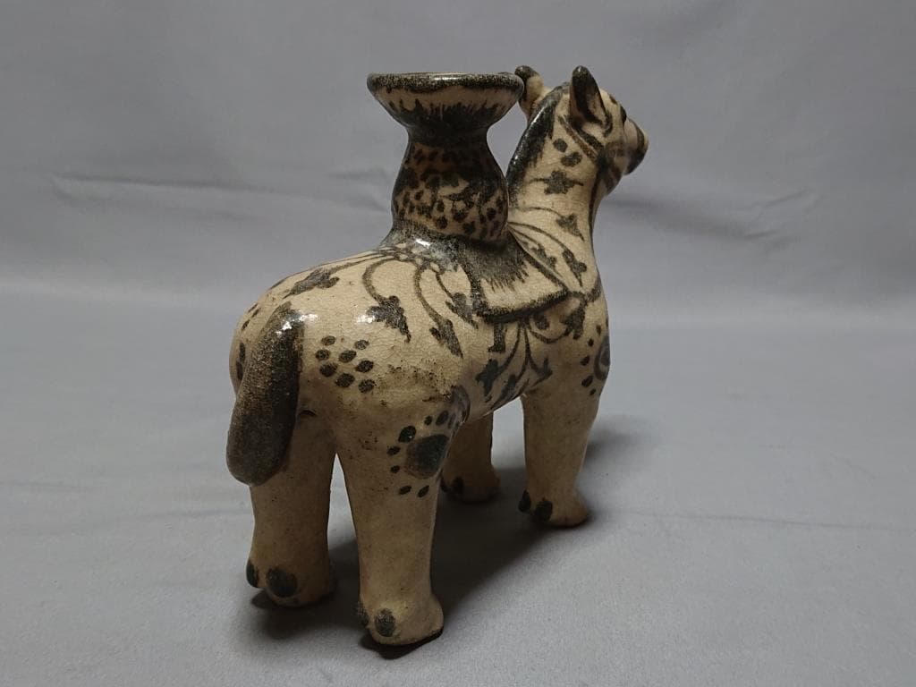 コレクター収集　タイ　カロン窯　鉄絵馬型灯火器　15～16世紀