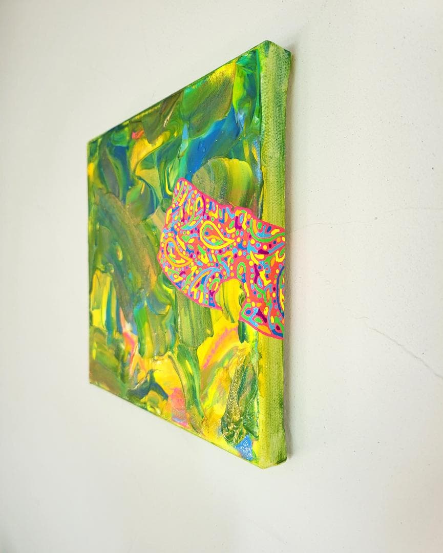 ティーンエイジ /テクスチャーアート 18×18㎝ S0 原画1点のみ モダン