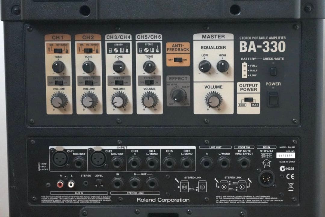 割引Roland BA-330 ポータブルステレオアンプスピーカー［通電確認済］