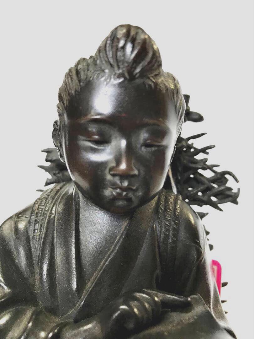 [隆美作]銅製:二宮金次郎座像