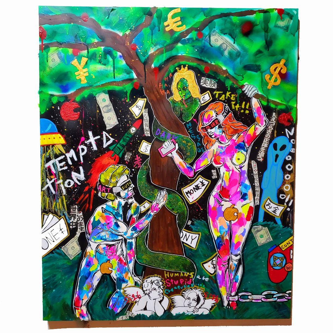 【一点物アートSALE/F25号】EDEN《陰謀論:都市伝説》