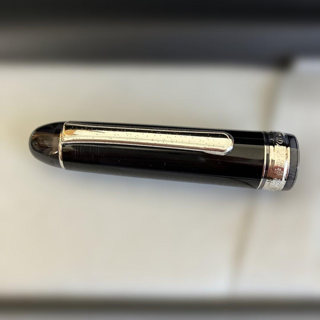 PLATINUM 3776 CENTURY 万年筆 黒　ペン先銀メッキ 細字F