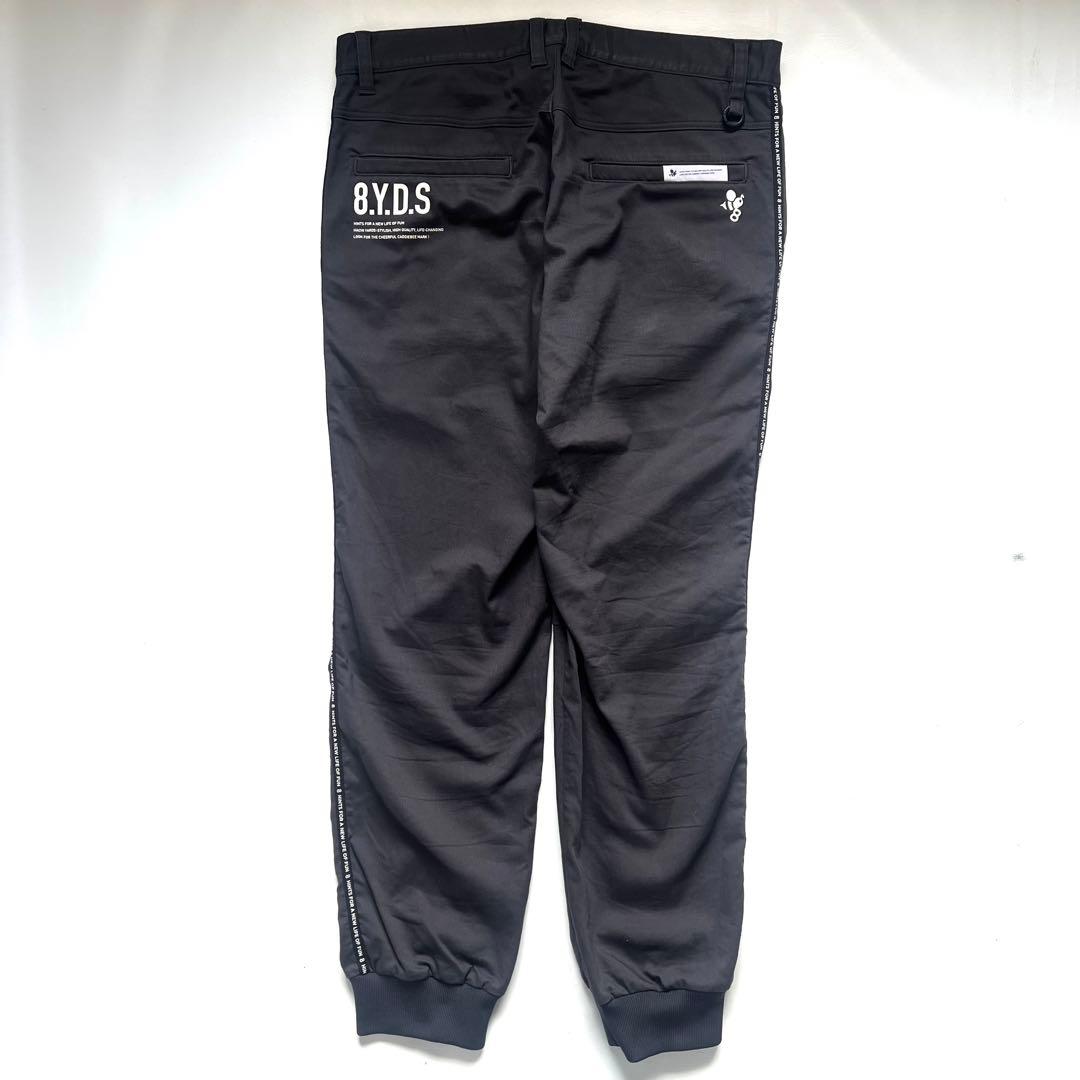 8YARDS ハチヤーズ　メンズ　ゴルフパンツ　オールシーズン用　L ロゴ　黒