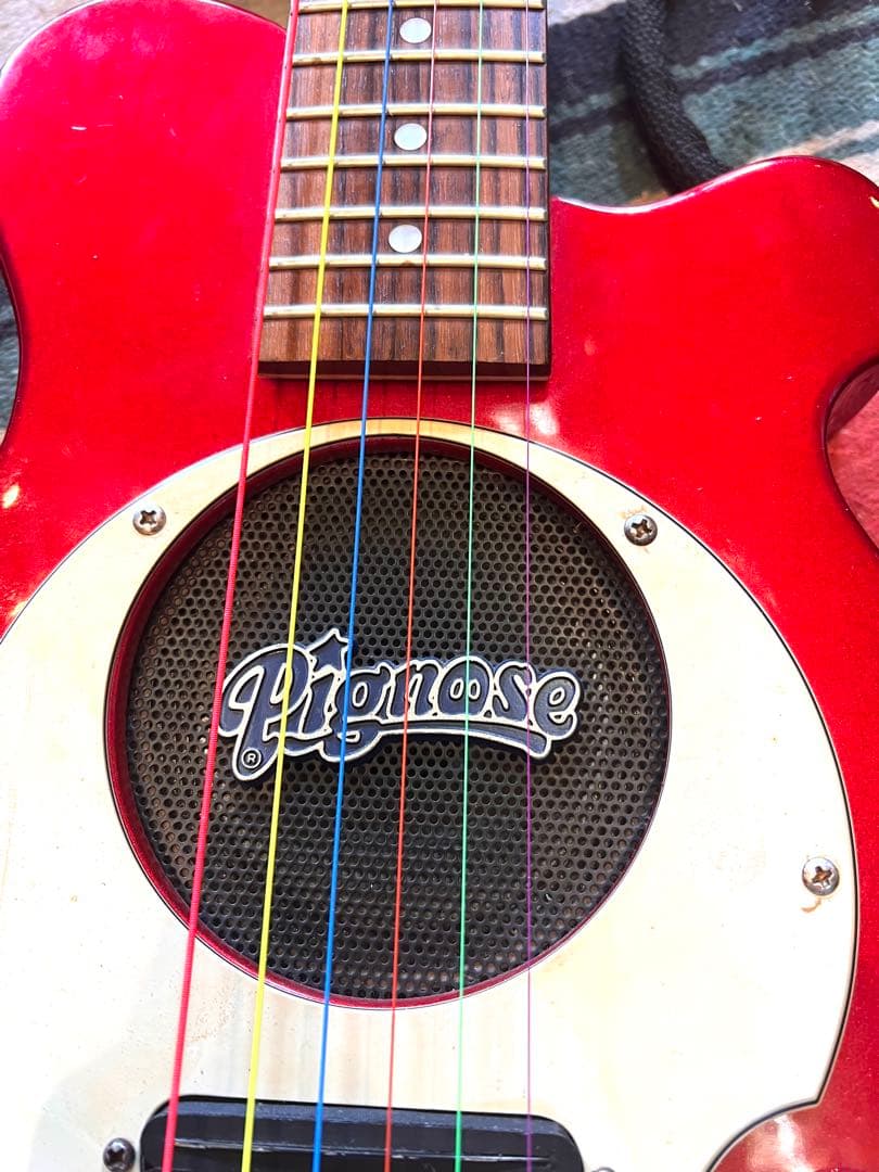Pignose エレキギター レッド　新品弦張り替え済み　ケース付き