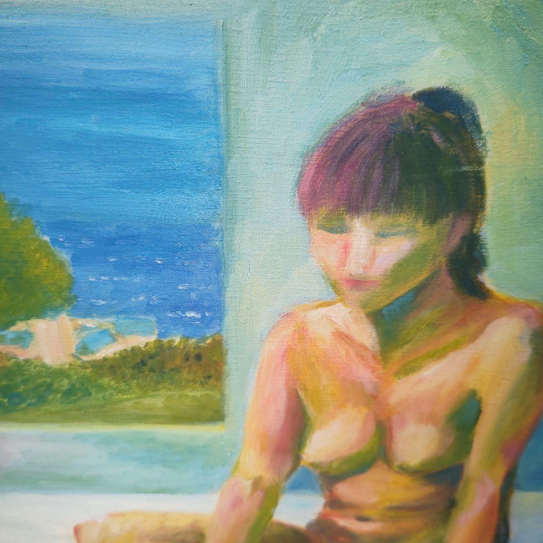 女性ヌード油彩画 印象派風　よしだのりこ
