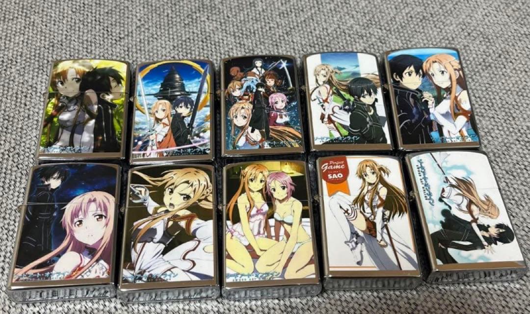 SAO 美少女　キャラクター　オイルライター　セット　zippo 風　SO34