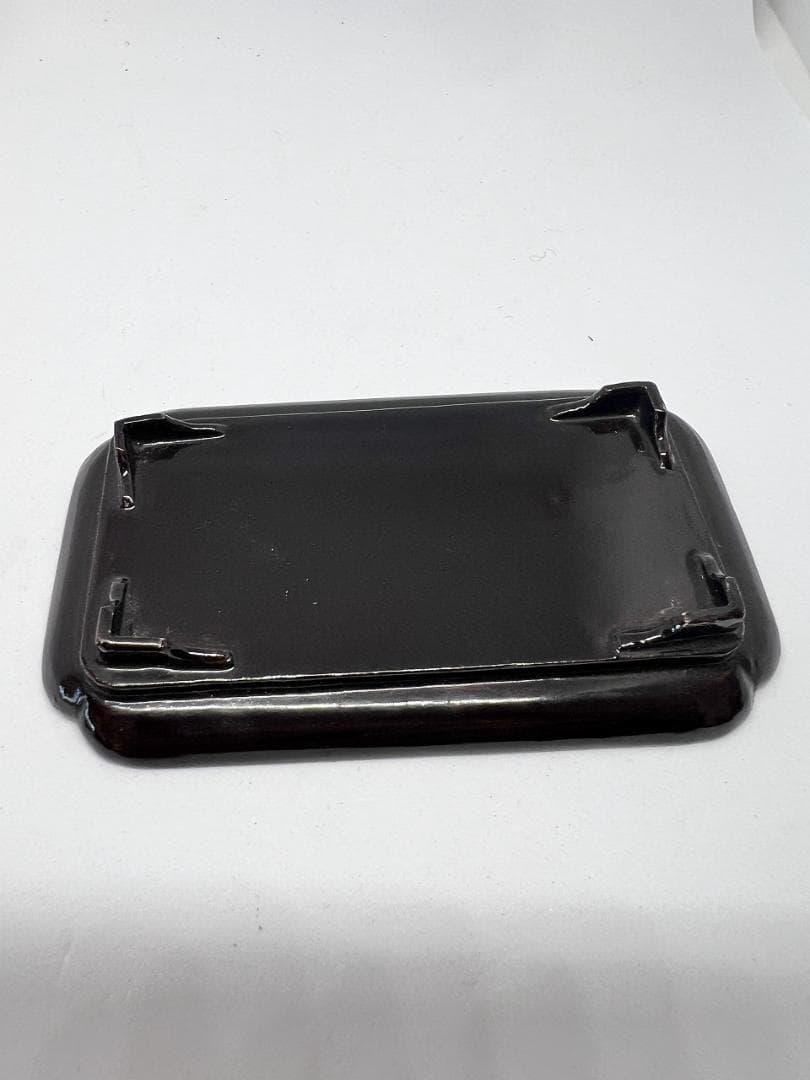 蒔絵山水紋弘盆　江戸期　共箱　漆器 金箔装飾 長方形皿 木箱付き