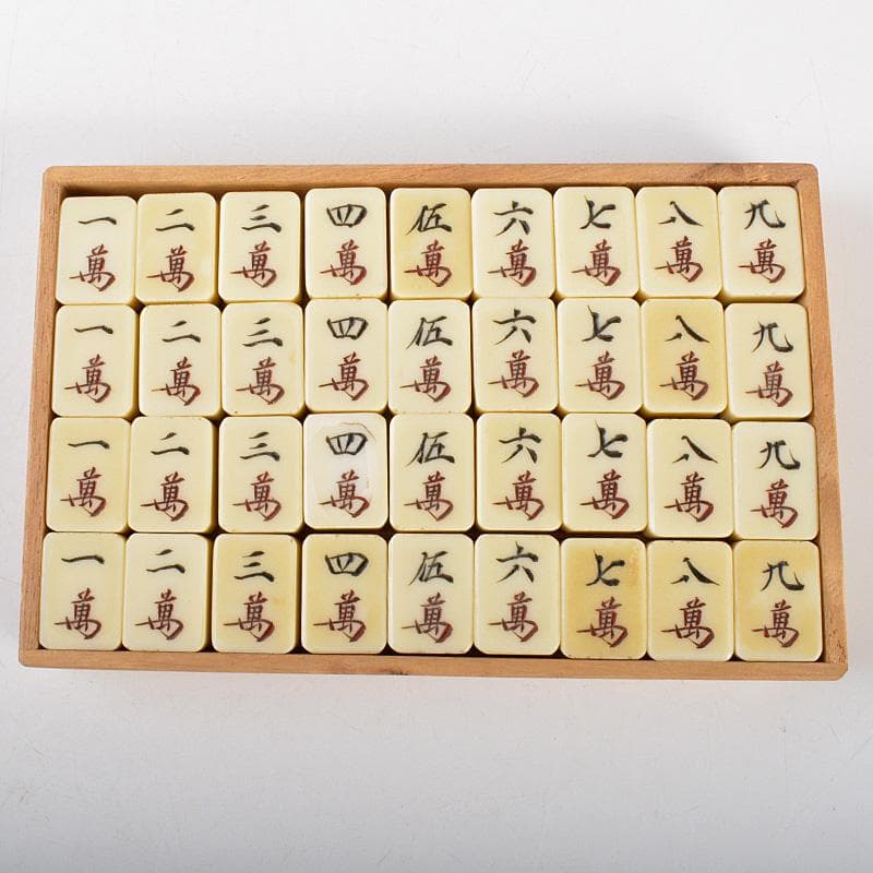 eyeknow74 　竹嵌　練物牌　背竹牌　麻雀牌　木箱付　V　6552