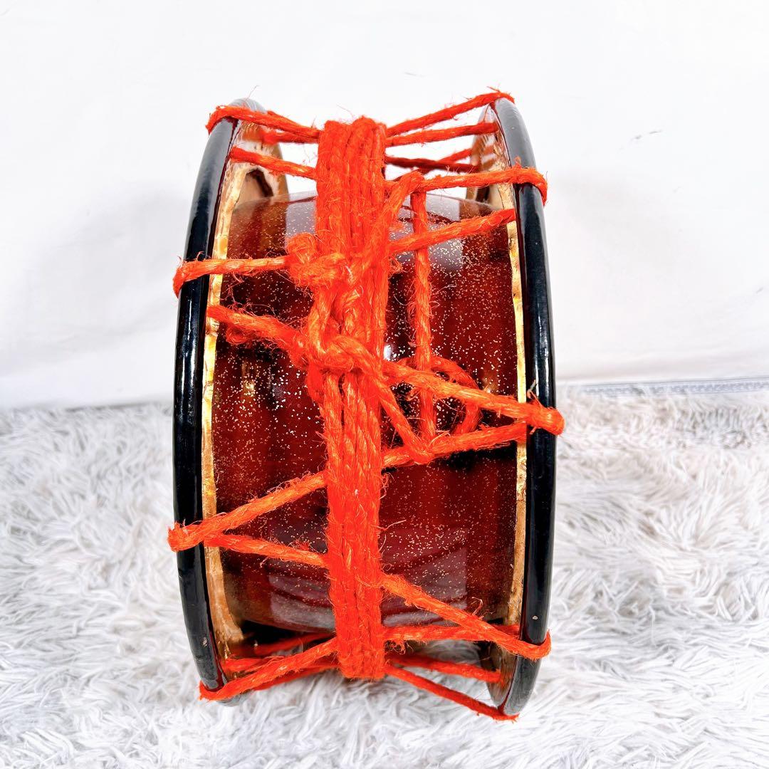 【希少】　太鼓　締太鼓　和楽器　バチ　ケース　和太鼓　4点セット　②