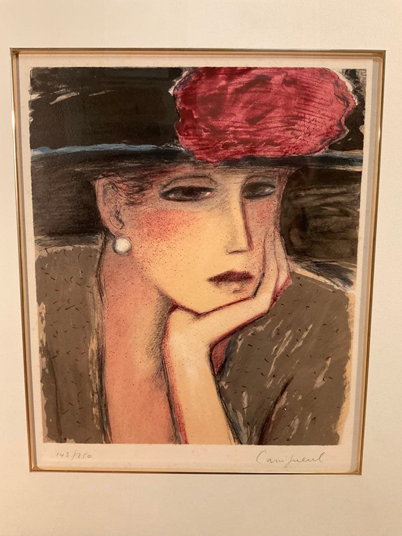 カシニョール　「ポンポンルージュ」　リトグラフ　直筆サイン・エディション有り