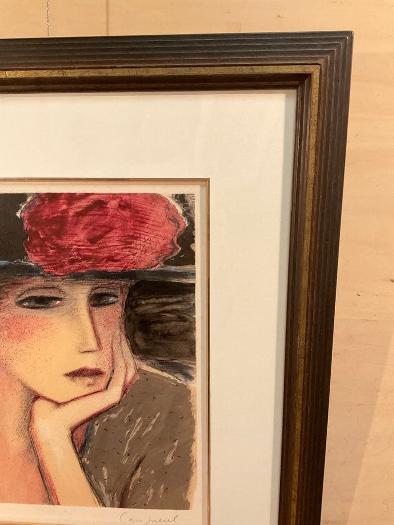 カシニョール　「ポンポンルージュ」　リトグラフ　直筆サイン・エディション有り