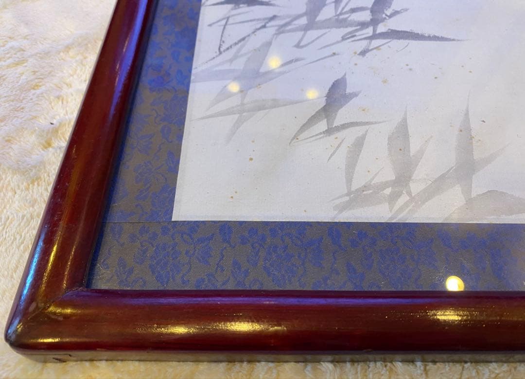 アンティーク　チャイニーズ　　　　　アートフレーム　水墨画パンダ　54x55.5