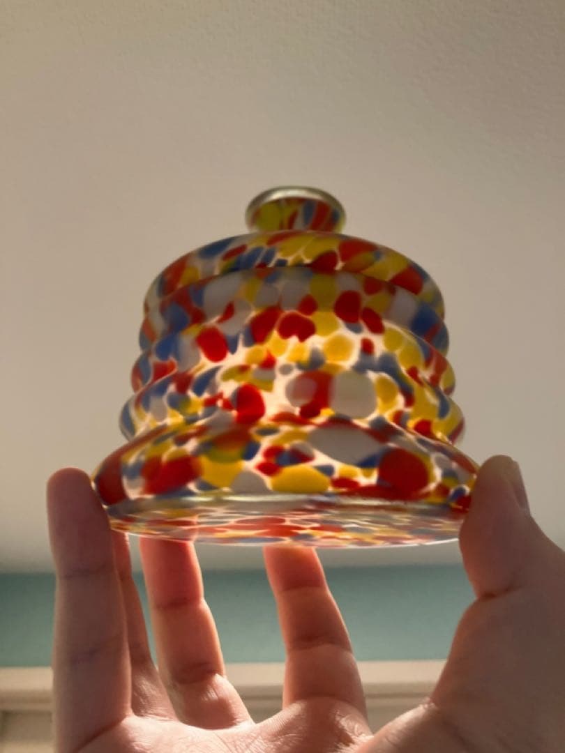 魅惑のマーブル模様の蓋物練りガラス器◇レトロガラス◇アンティークガラス◇古ガラス