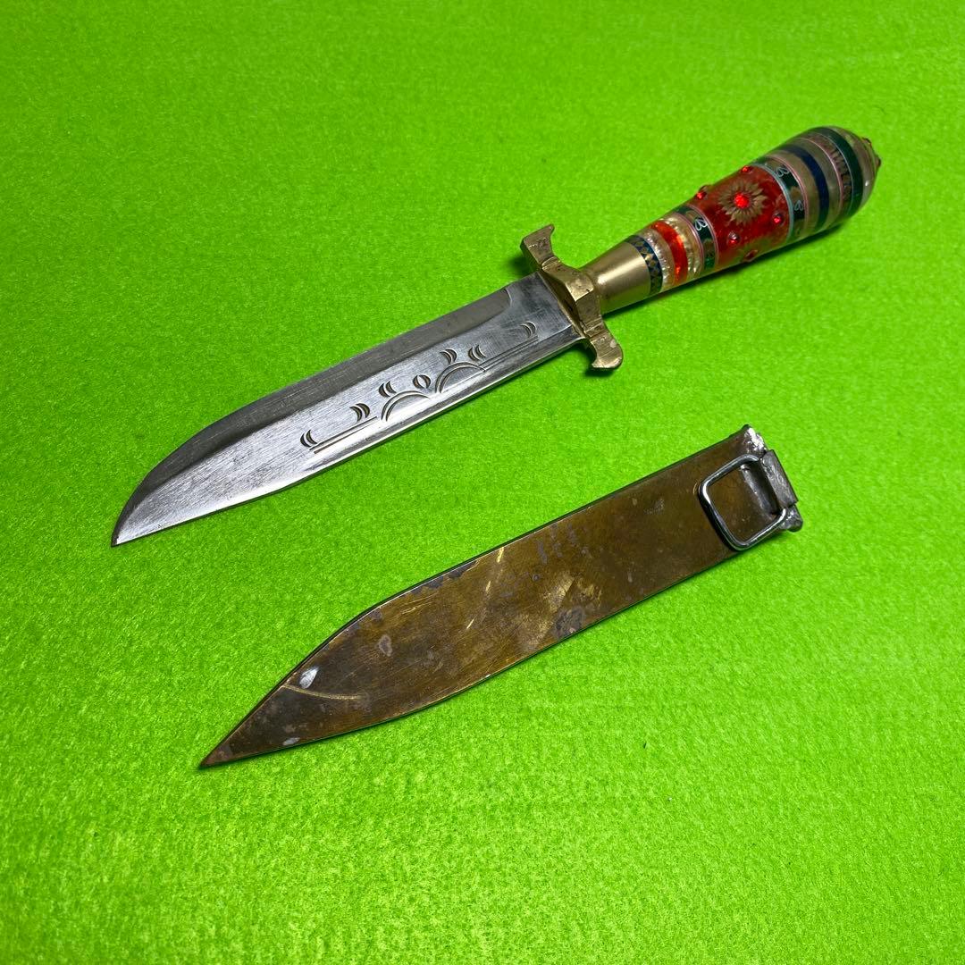 中央アジア ウズベキスタン サバイバルナイフ　ウイグルナイフ　腰刀　装飾　工芸品