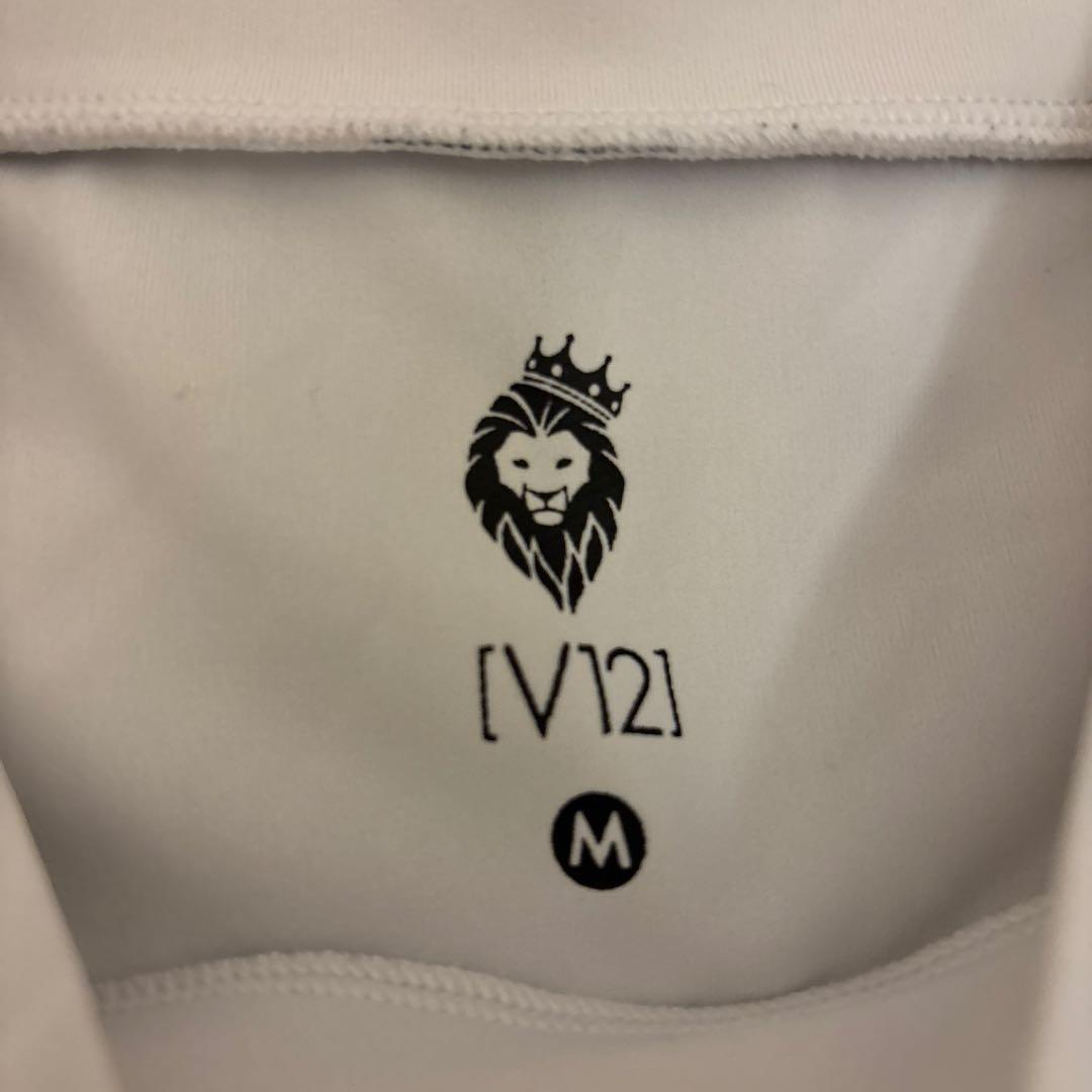 V12 星柄 半袖ポロシャツ ホワイト ゴルフウェア