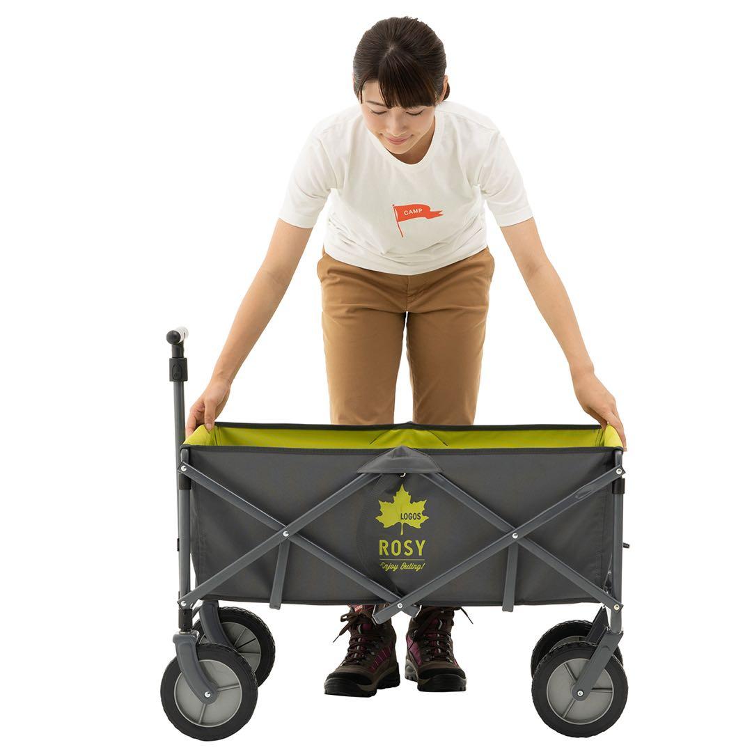 ROSY 折りたたみキャリーカート グレー/ライム