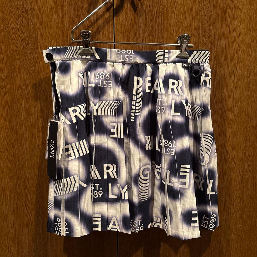 パーリーゲイツ　スカート　プリーツフレア　1 白と紺