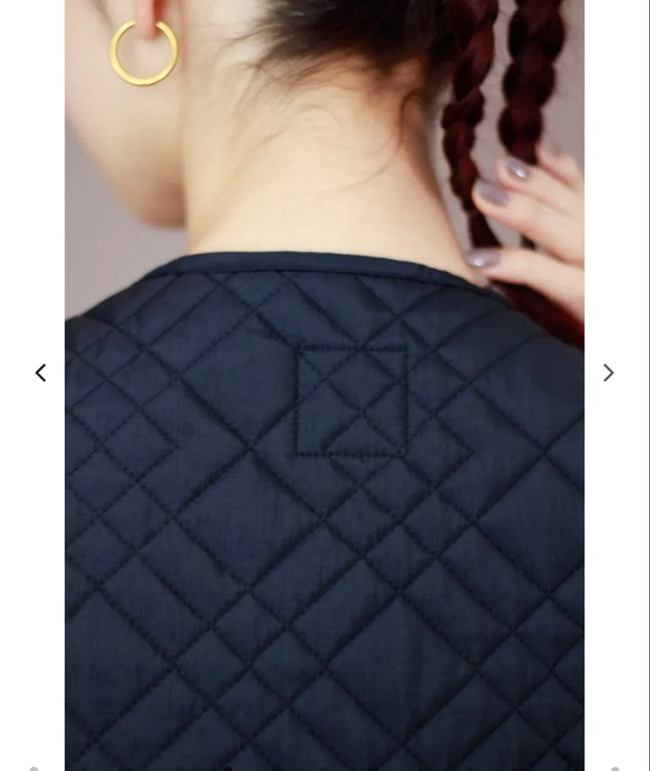 unoa ウノア Quilted キルティング ベスト ナイトブルー sizeM