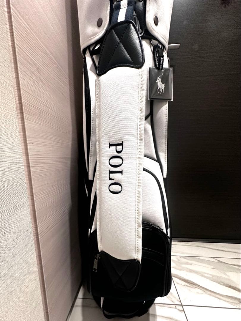 【新品】ポロ ラルフローレン キャディバッグ ゴルフバッグ ネイビー ホワイト