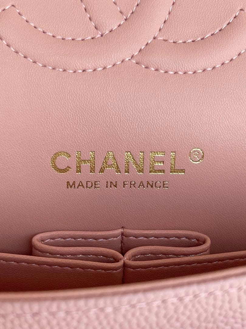 キャビアスキン ピンク A01112 ゴールド 金具　ショルダーバッグ