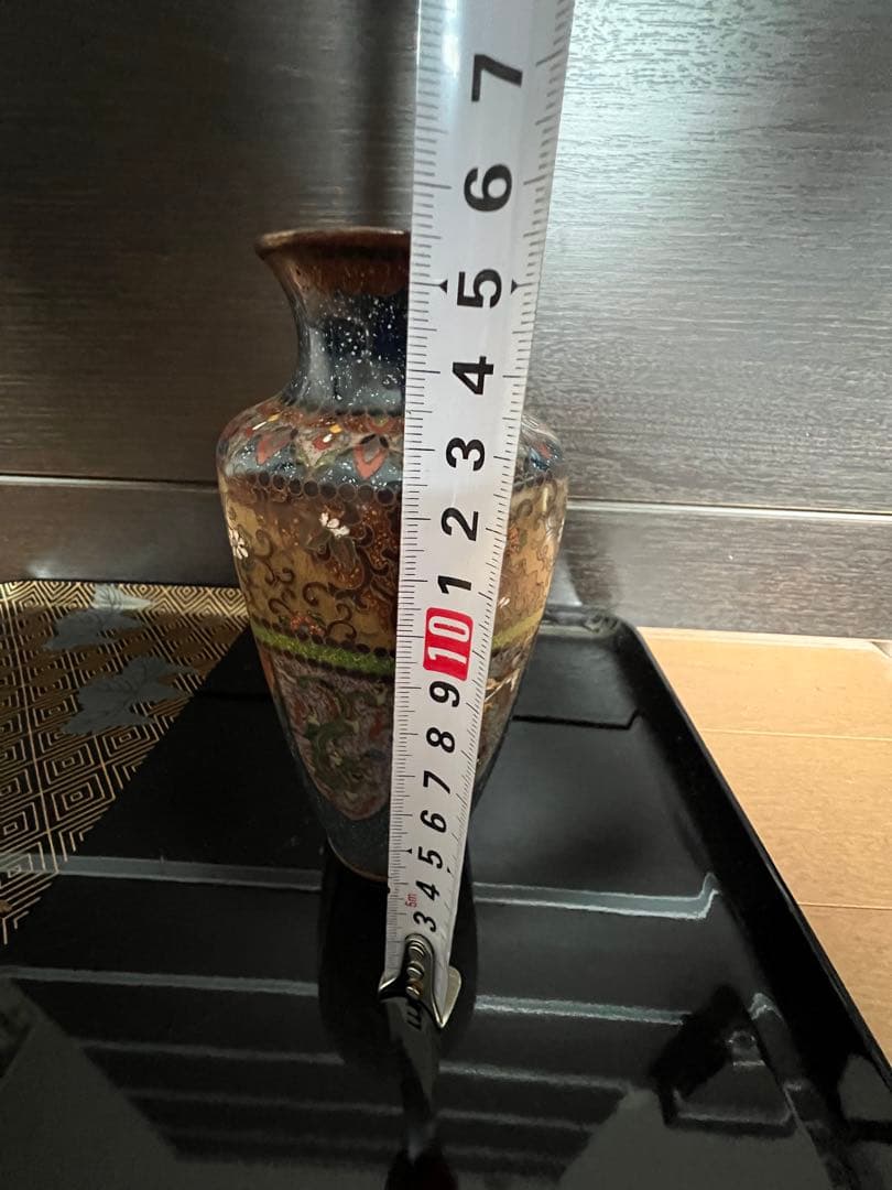 最高級日本七宝花瓶 龍と鳳凰 花唐草文 骨董 景泰藍