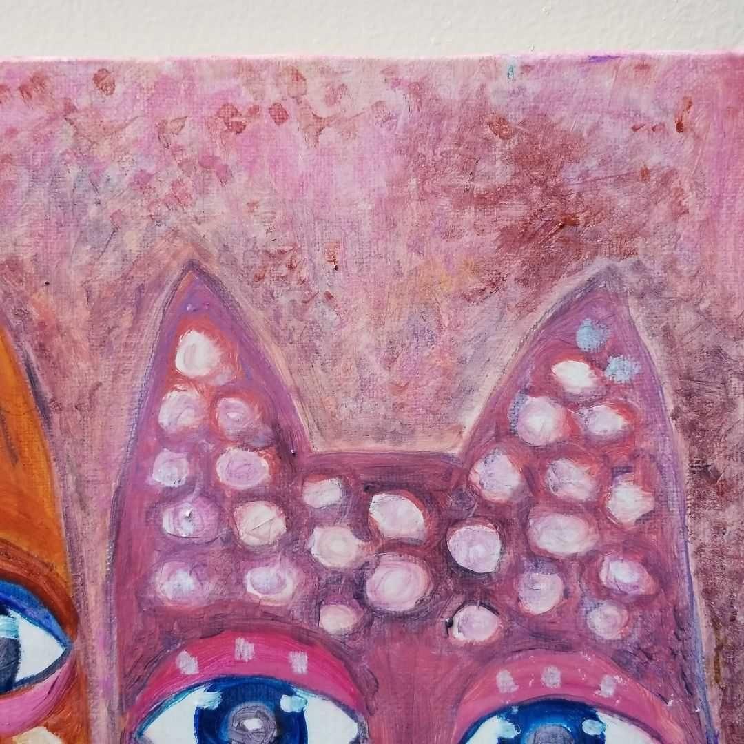 油絵　専用　おもなが猫三きょうだい