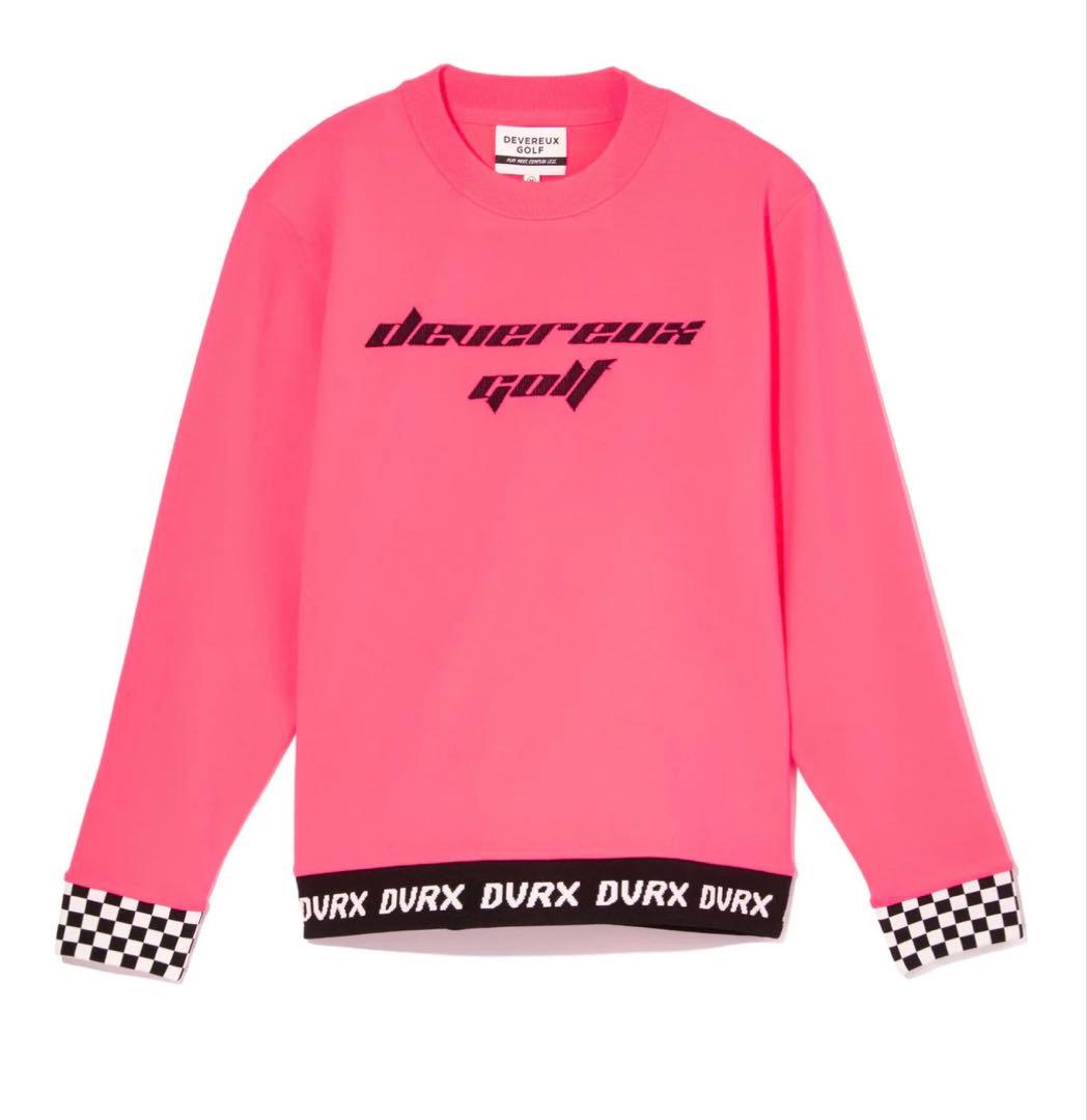 DEVEREUX デヴァローゴルフ チェッカーリブニットプルオーバー トレーナー