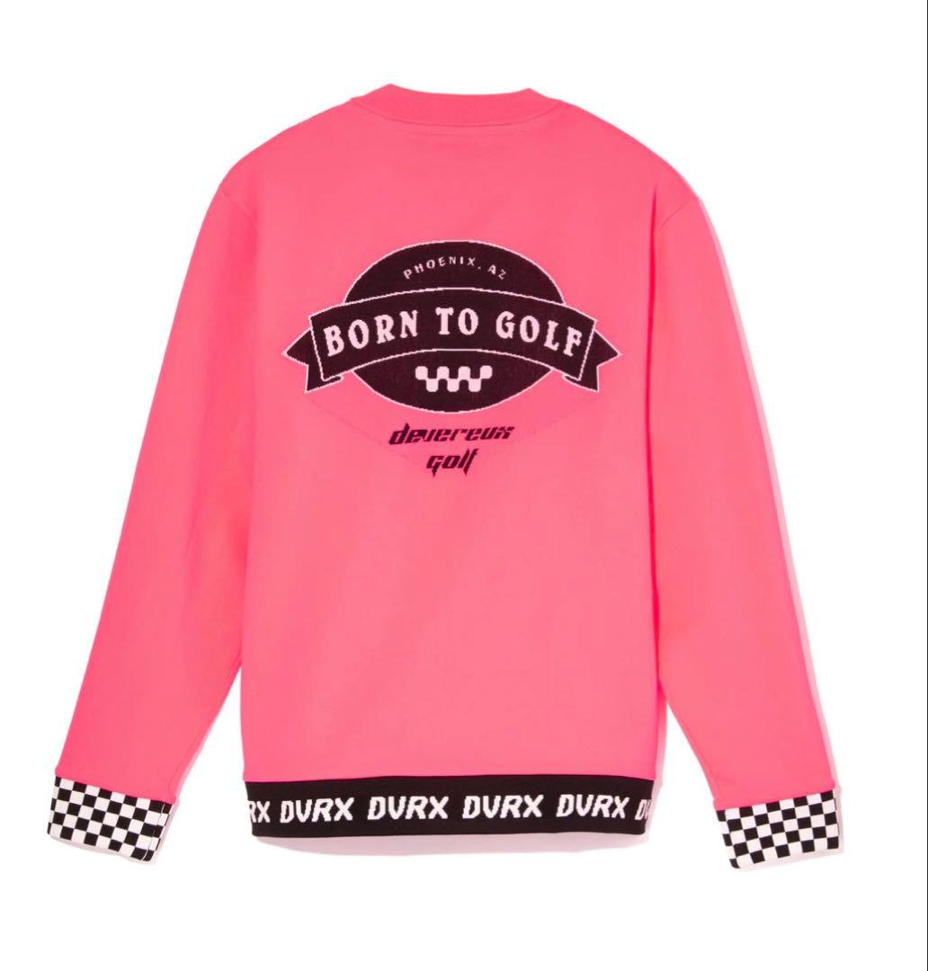 DEVEREUX デヴァローゴルフ チェッカーリブニットプルオーバー トレーナー