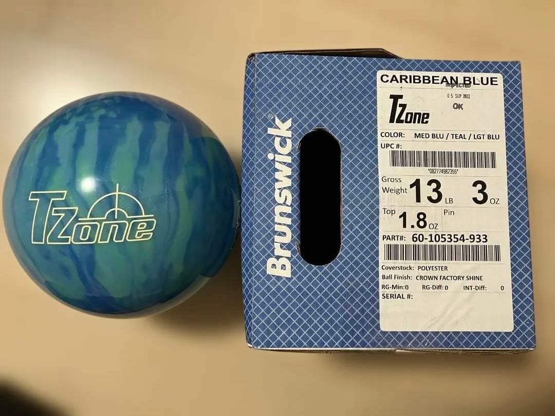 TZone ボウリングボール カリビアンブルー　13ポンド