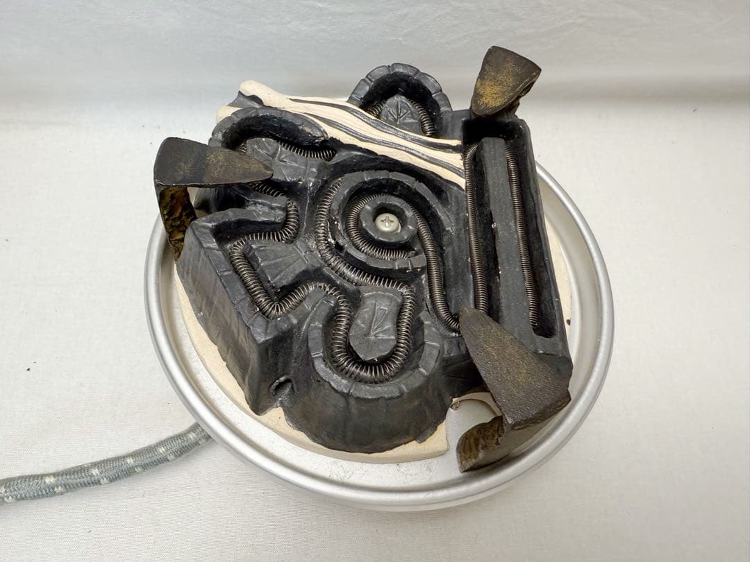 ほぼ未使用 茶道具 合金製朝鮮風炉釜 野々田電熱器 釜鐶付 100V-500W