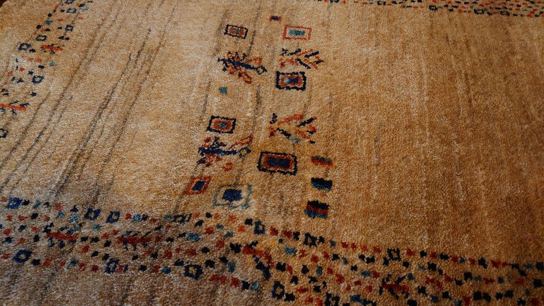 緞通　ラグ　ベルギーラグ　ペルシャ絨毯　敷物　旧家　蔵出し　1枚