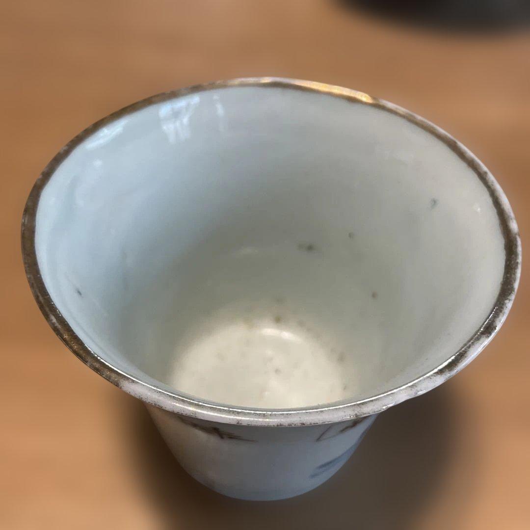 中国民国時代の女性絵柄 陶器 茶碗