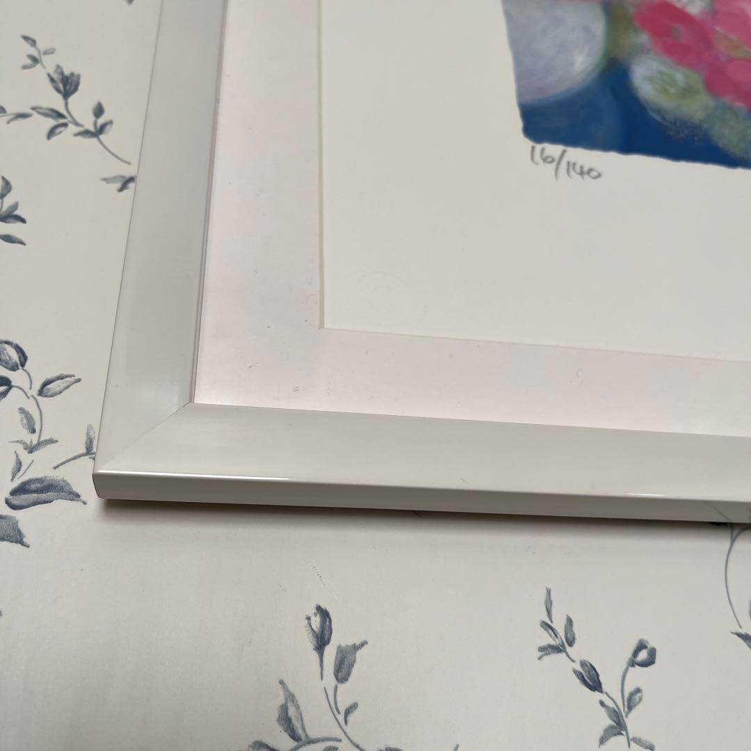 額入り版画　新品　ジニー・キム　直筆サイン、エディション番号、証明書付き　バラ