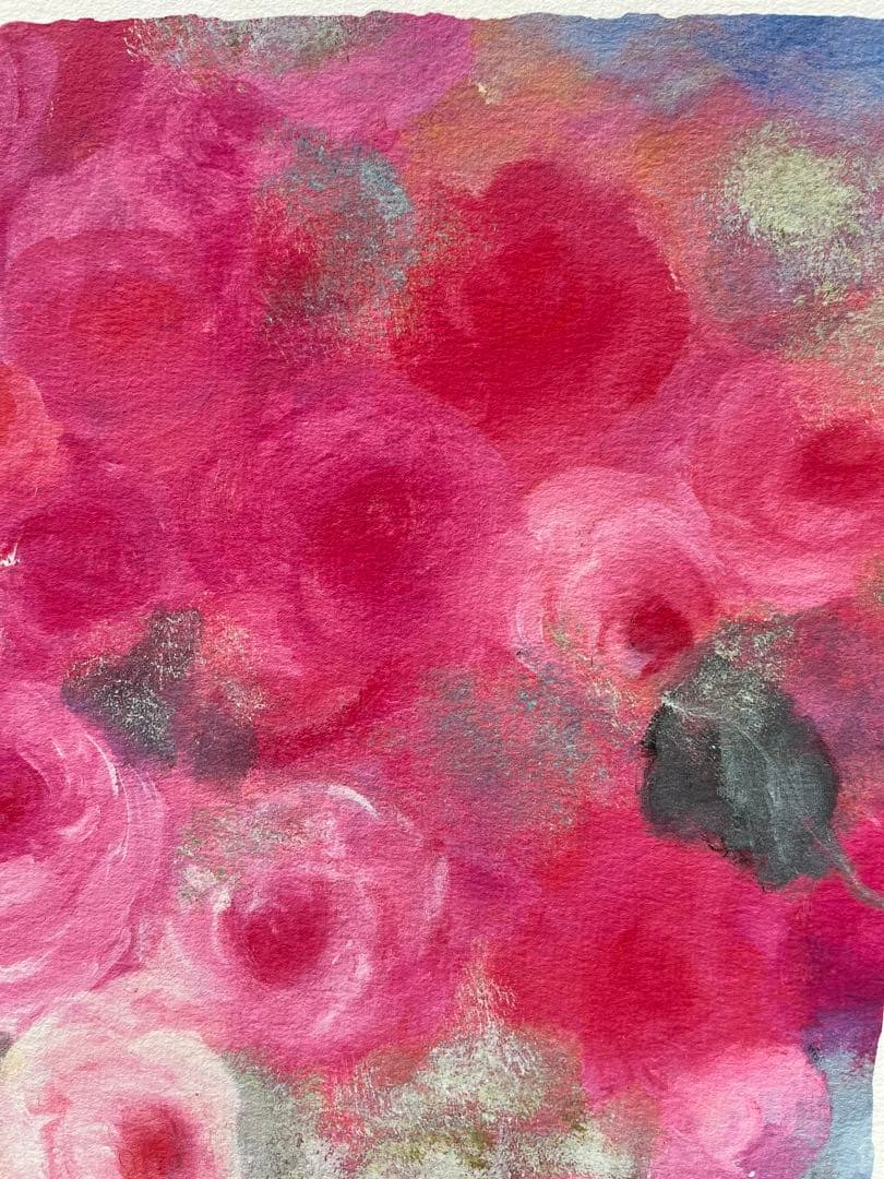 額入り版画　新品　ジニー・キム　直筆サイン、エディション番号、証明書付き　バラ