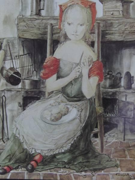 藤田嗣治、【Jeune Fille assise】、希少な額装用画集より、厳選