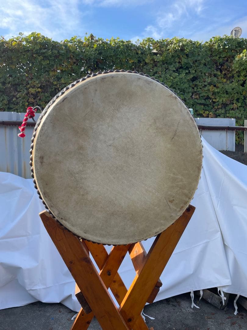装飾和太鼓 大型 木製スタンド付き