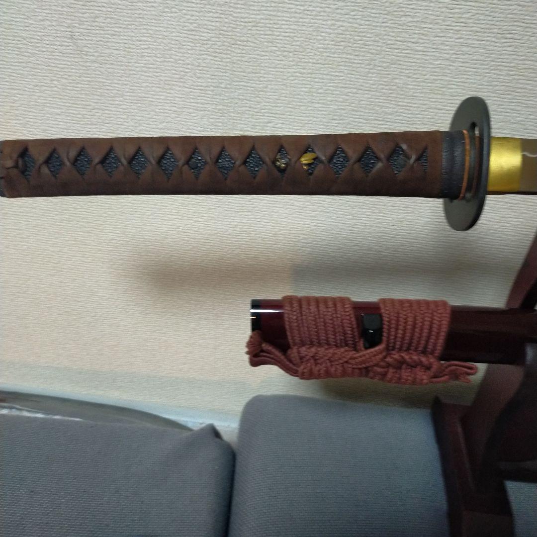 居合刀　模造刀　日本刀　刀剣　斬馬刀　大太刀　野太刀　革巻柄　黒鮫皮　鉄鍔　美品