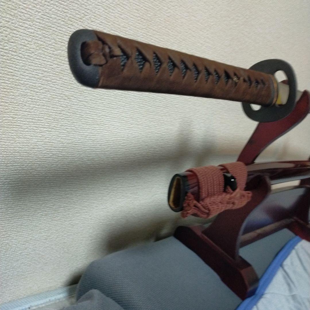 居合刀　模造刀　日本刀　刀剣　斬馬刀　大太刀　野太刀　革巻柄　黒鮫皮　鉄鍔　美品