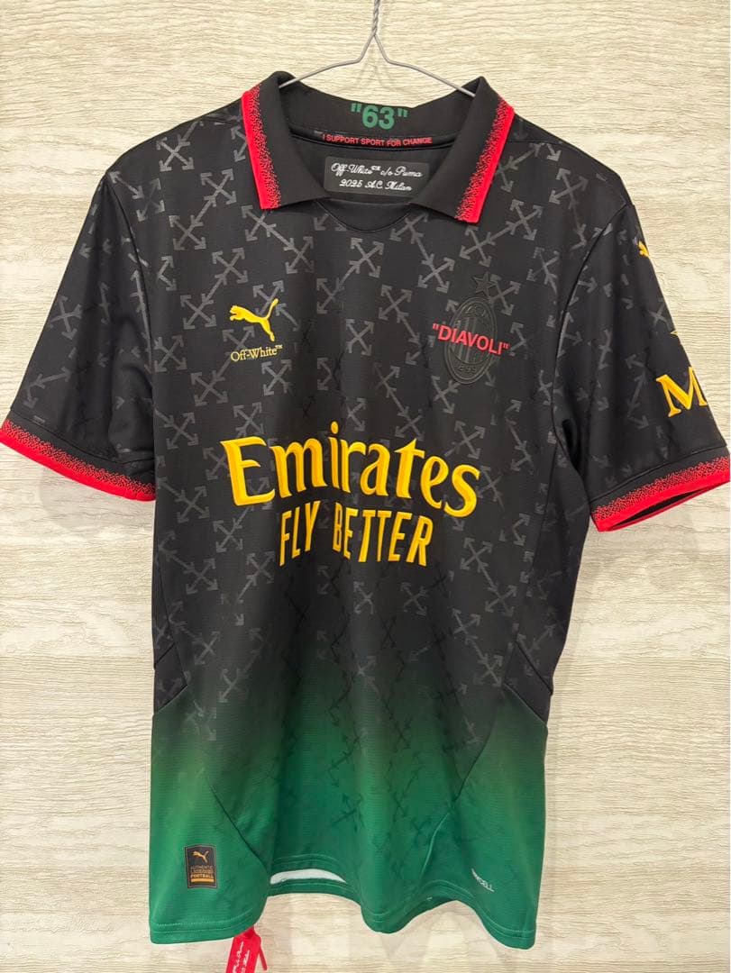24-25 ACミラン×Off-White 4th ユニフォーム　Sサイズ