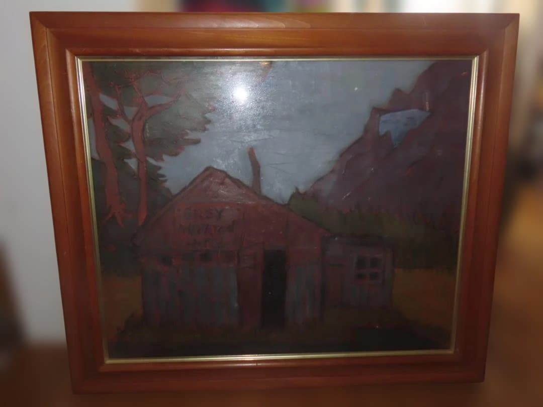 真作 熊谷榧 「グレイ小屋」 肉筆油彩　F12号 1980年制作 父:熊谷守一