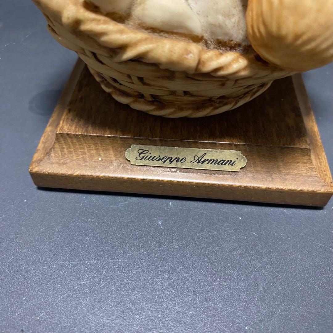 希少⁉️フローレンス ジョゼッペ アルマーニ　子猫とバスケットの彫刻ヴィンテージ