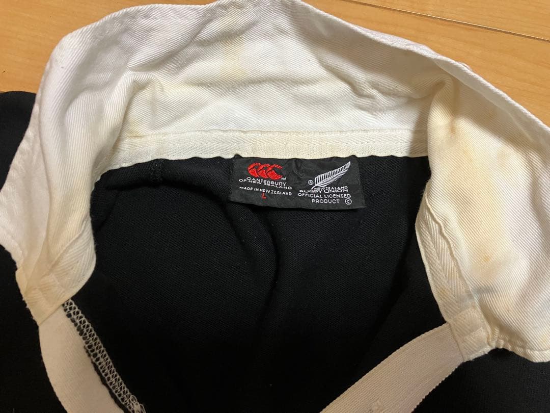 【CANTERBURY】カンタベリー オールブラックス ラガーシャツ L