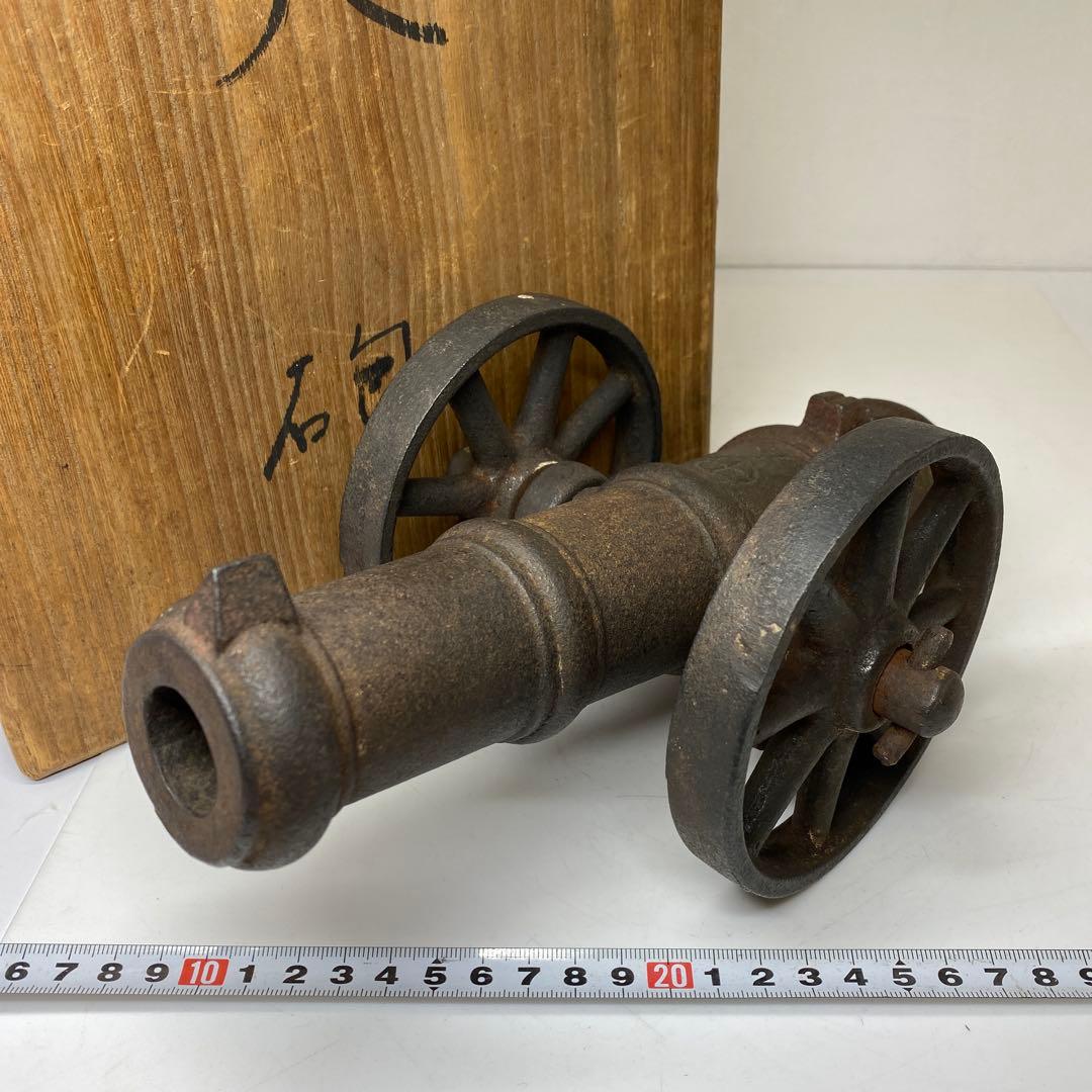 薩摩藩刻印　鉄製　大砲　共箱　3663g トヒオ　東さ7-0406☆2F