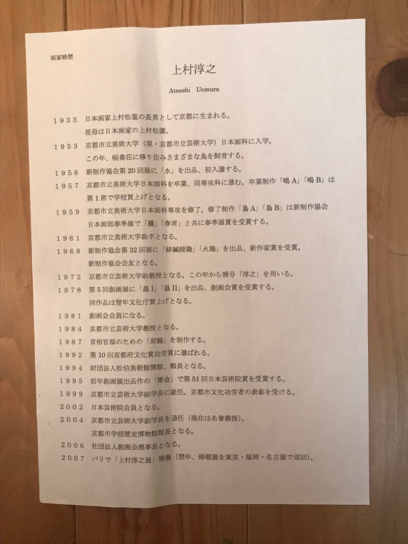 上村淳之「白孔雀」シルクスクリーン　直筆サイン・落款・エディション・作品証明書有