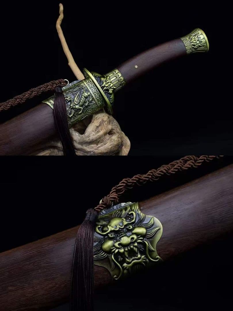 遮日牛尾刀-古兵器 武具　刀装具　日本刀　模造刀 居合刀 短刀