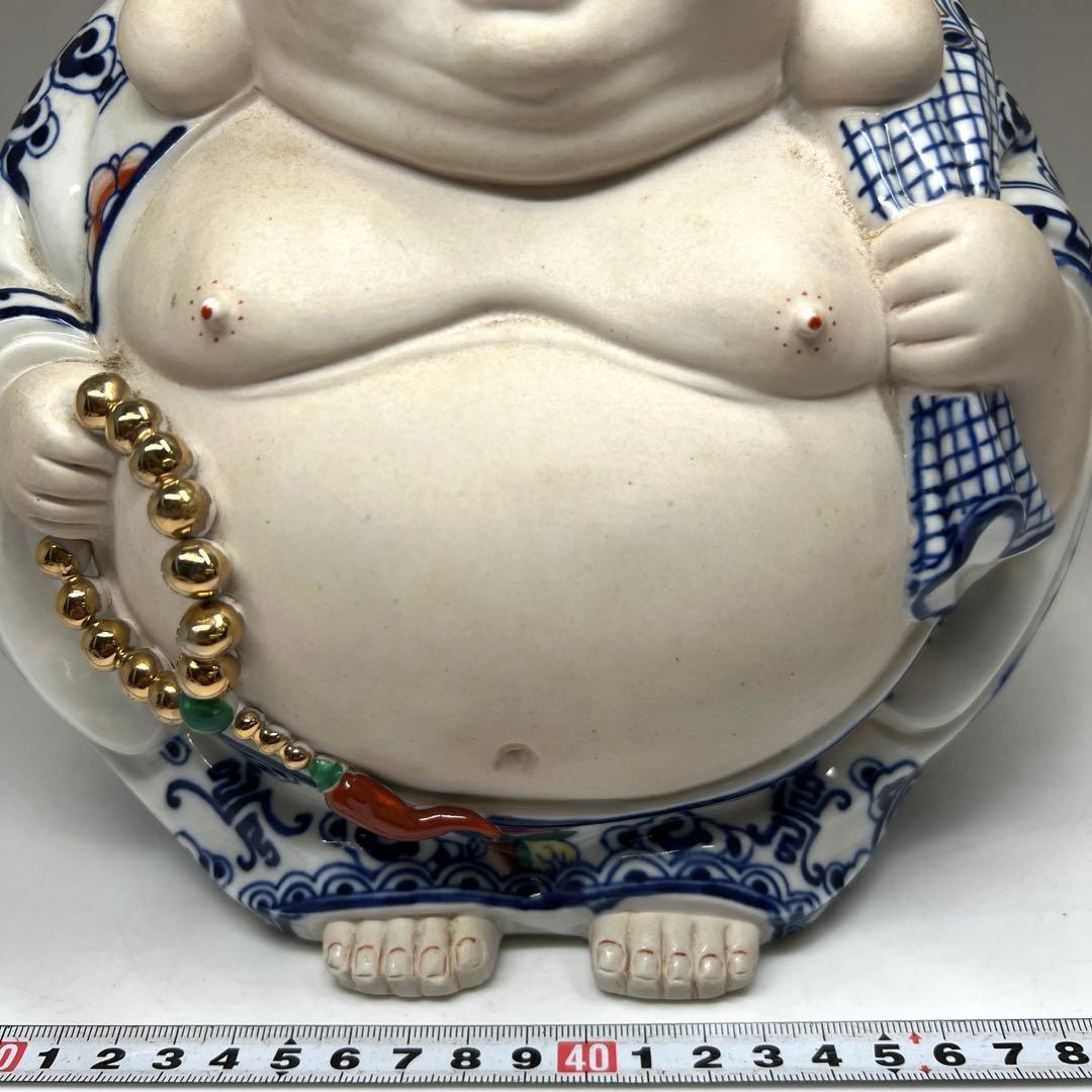 中国美術　景徳鎮布袋置物　高さ約24㎝ 東Y7-0520⑤